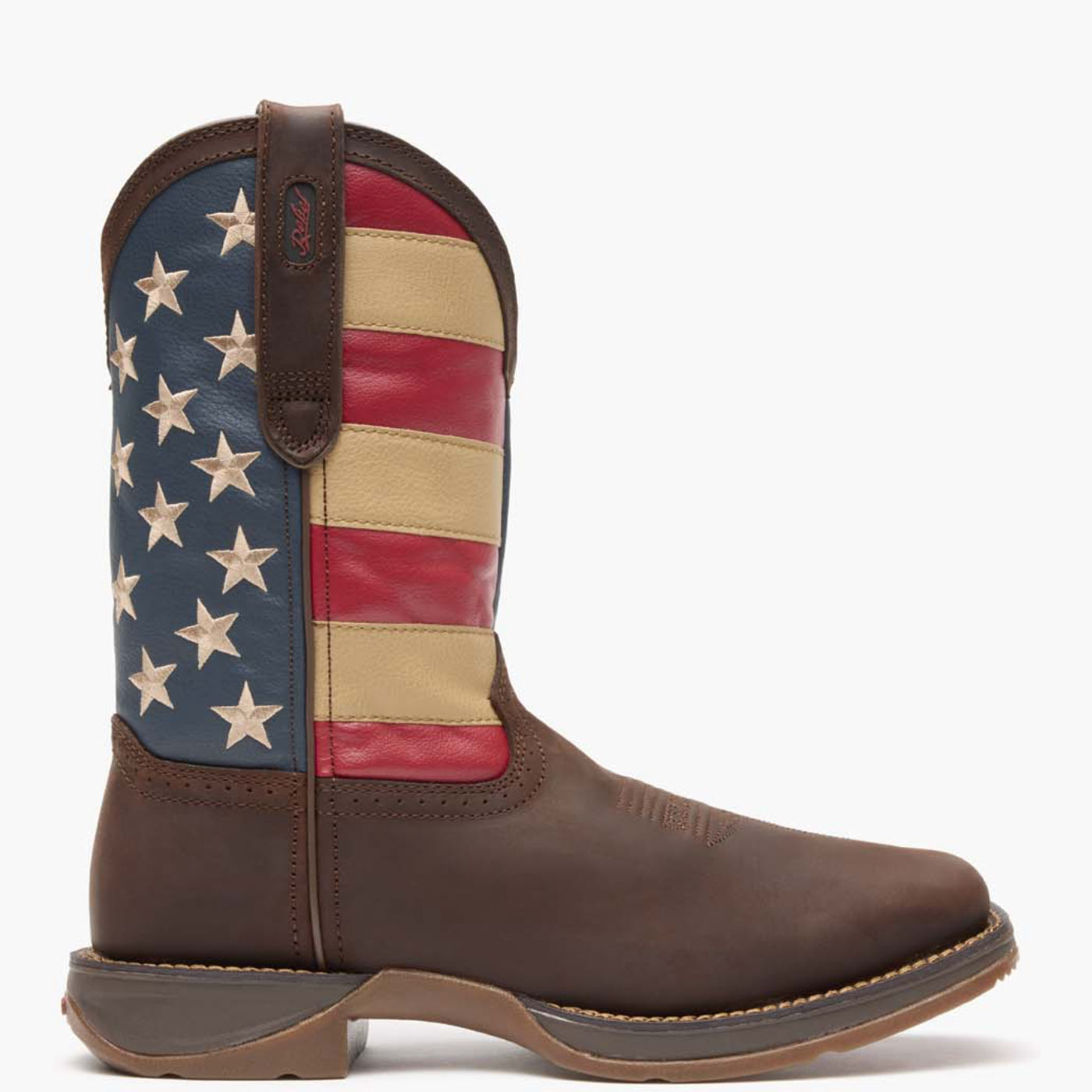 men's rebel distressed flag embroidery western boots