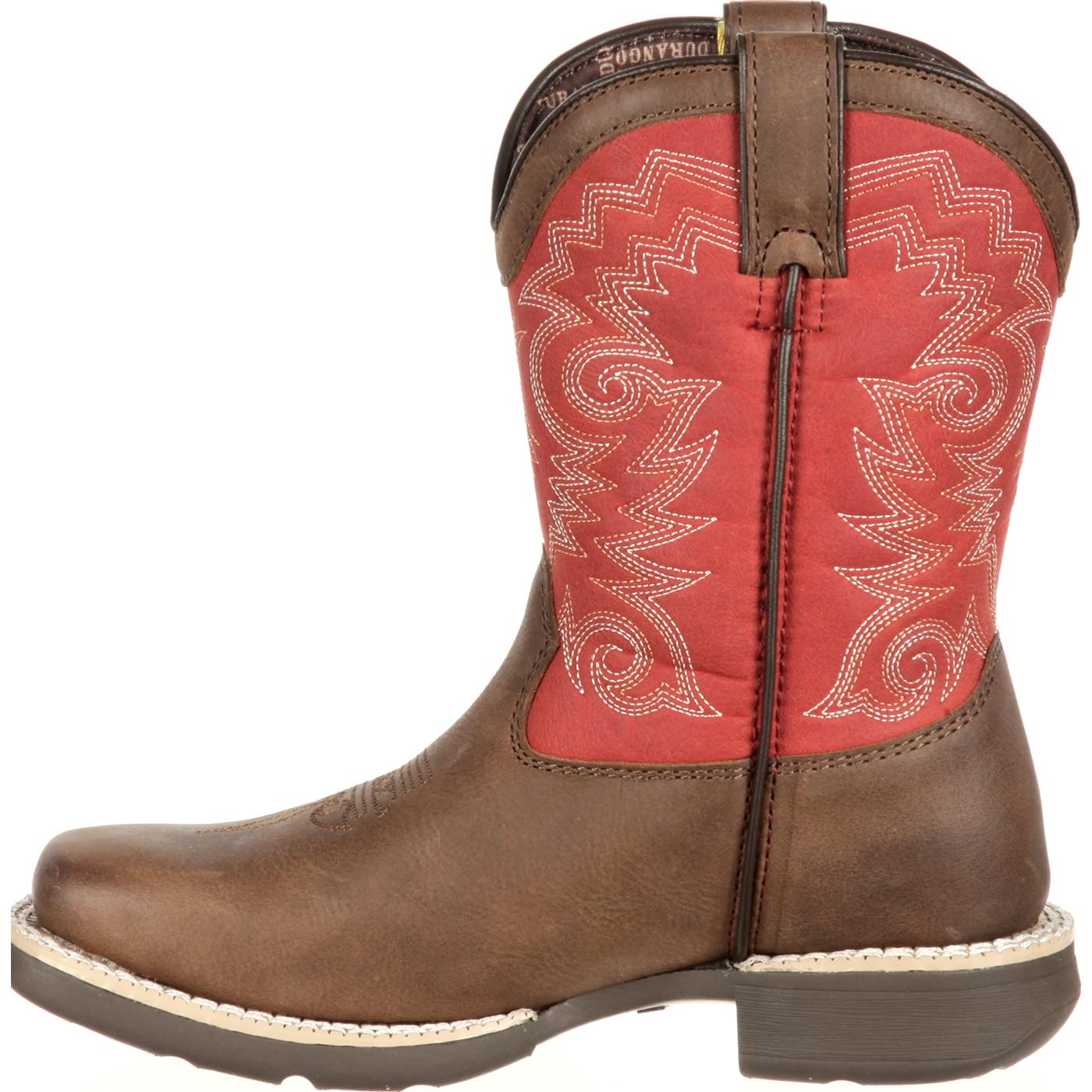 red square toe cowboy boots