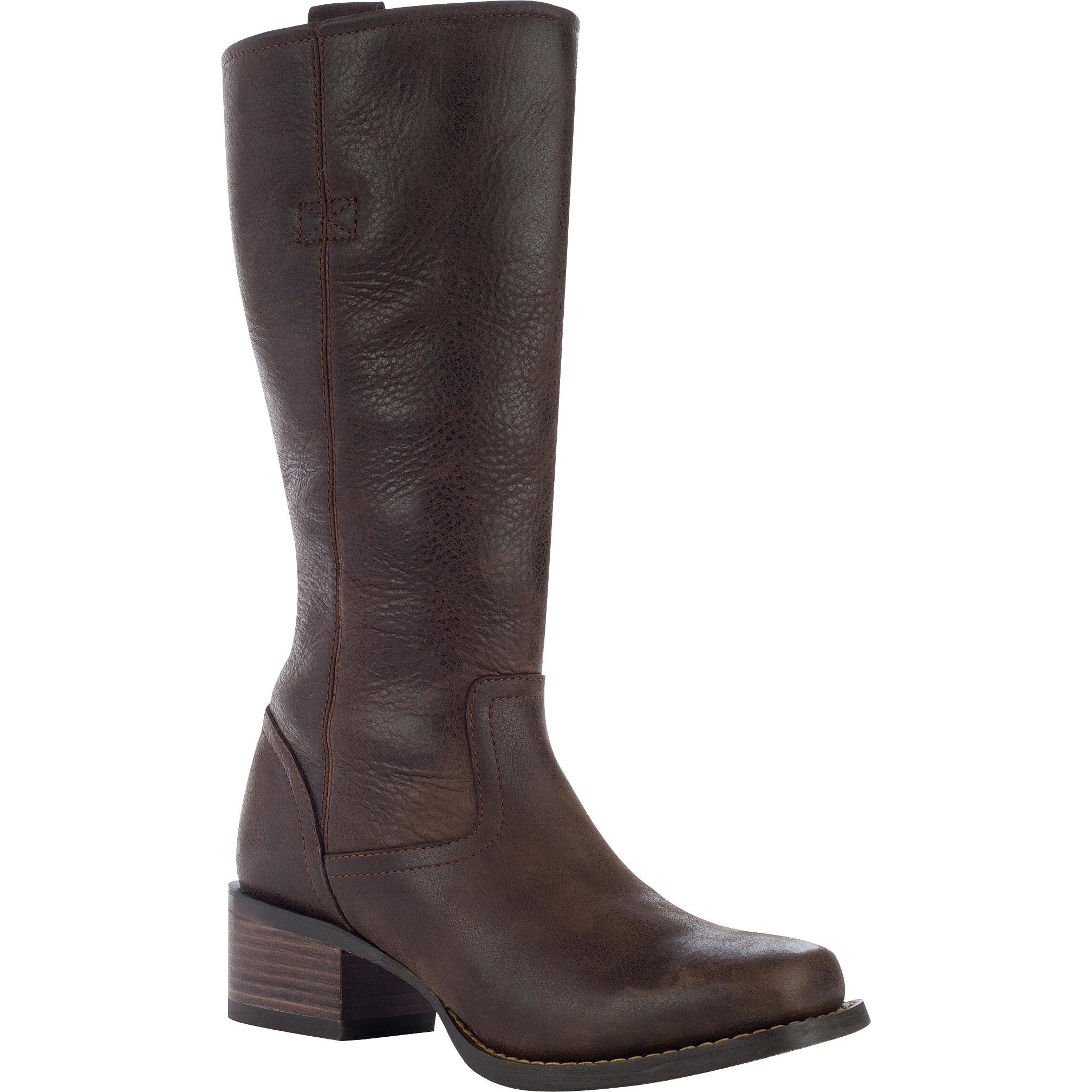 Durango City: Women's Tall Brown Leather Side Zip Boots