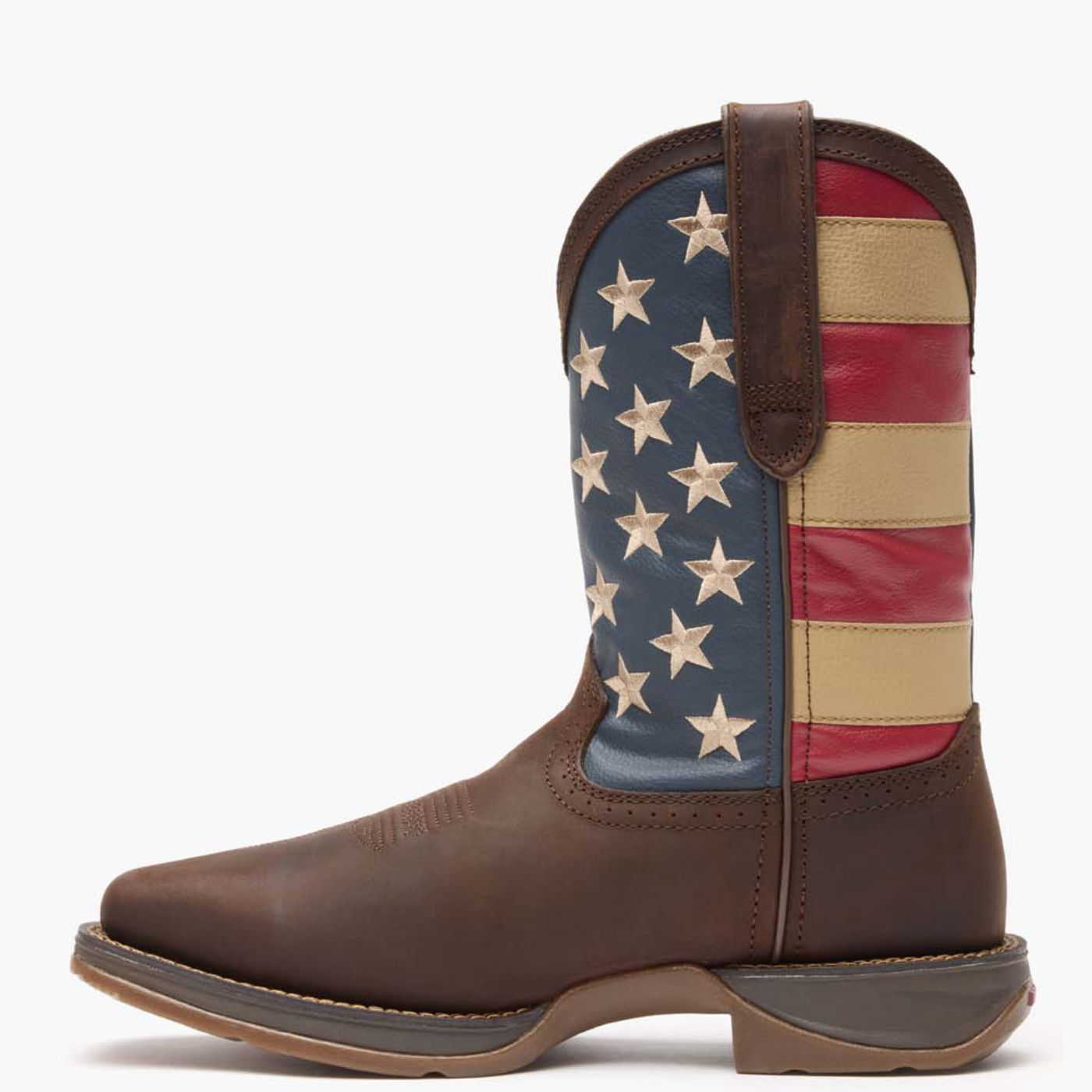 men's rebel distressed flag embroidery western boots