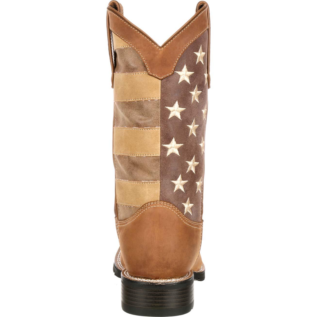 Durango Mustang: Men's Faded Glory Brown Flag Western Boot