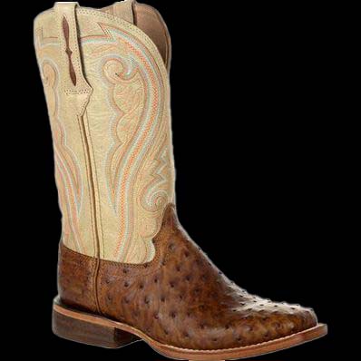 DRD0388 | DURANGO® PREMIUM EXOTICS™ WOMEN'S FULL-QUILL OSTRICH SUNSET WHEAT WESTERN BOOT