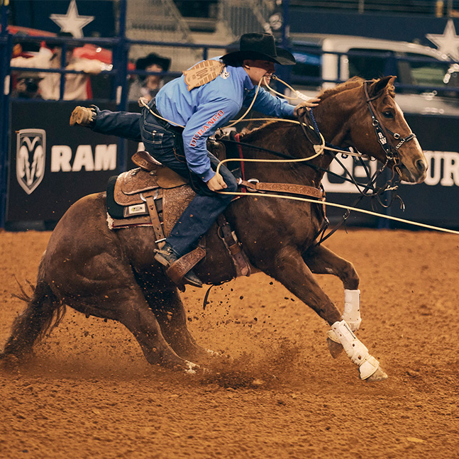 Team Durango Ambassador Caleb Smidt won the Tie-Down Roping Championship at the American Rodeo