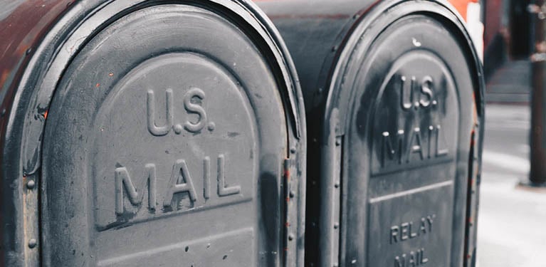 Two old-fashioned mailboxes