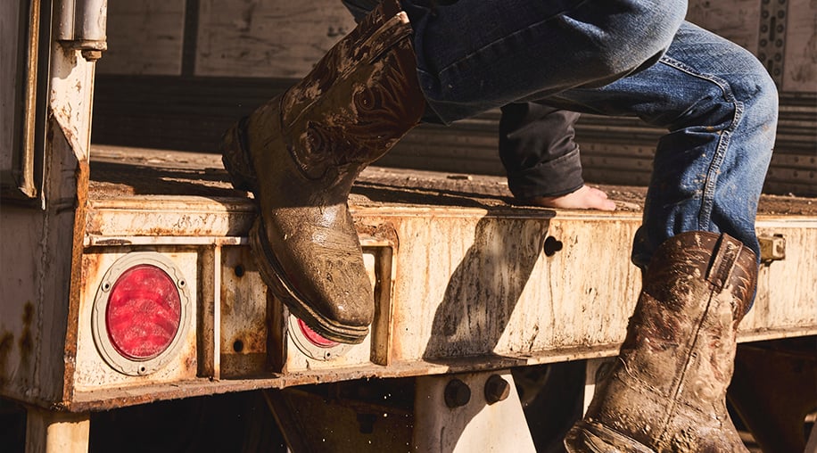Square toe work boots