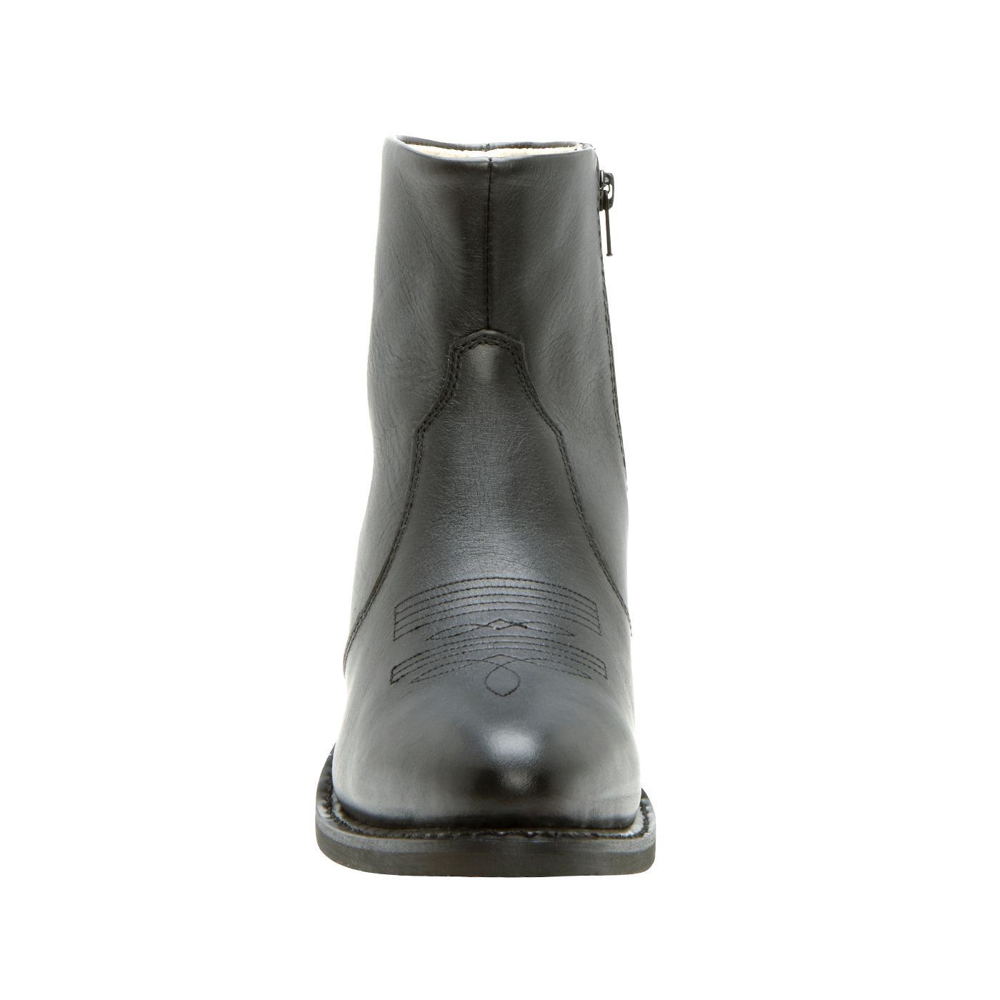 Durango Boots: Men's Black Leather Side Zip Western Boots - Style #DB950